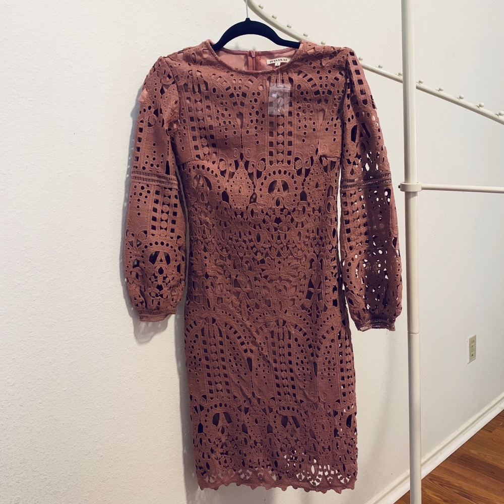JessaKae’s Julia lace shift dress in Mauve